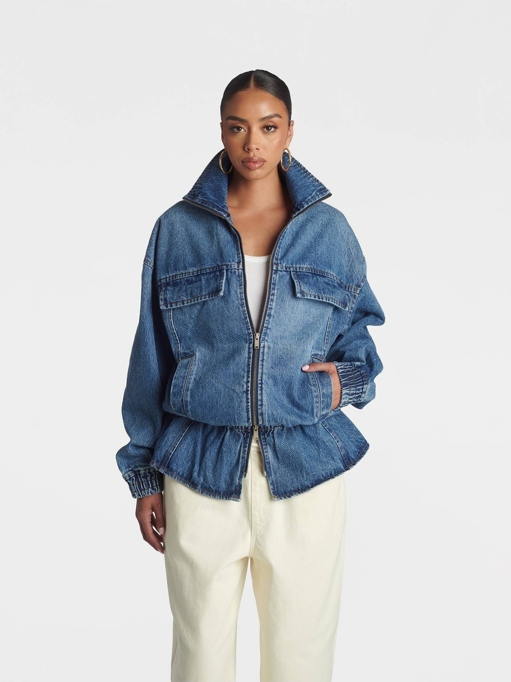 KBB by Kahlana Women's 'The Peplum Denim Jacket'